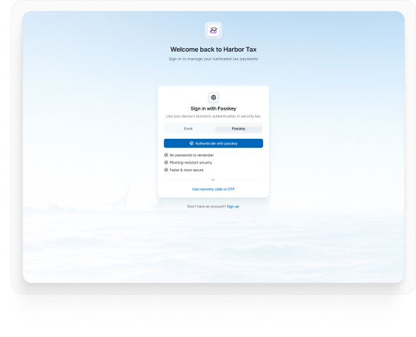 Harbor Tax - Secure Authentication